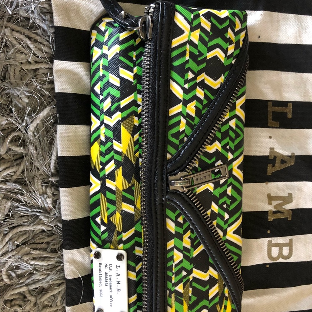 L.A.M.B. GWEN STEFANI FOLD DOWN CLUTCH HANDBAG